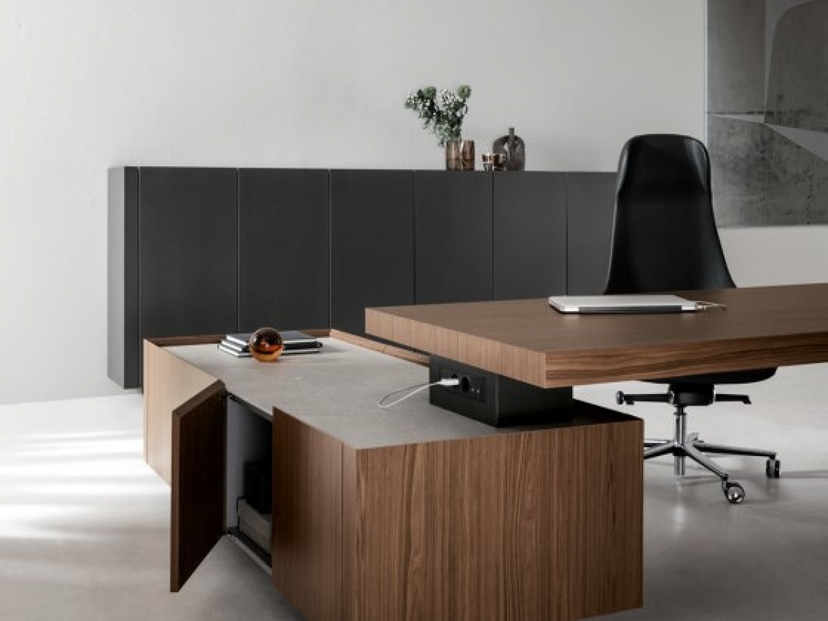 Bureau de direction haut de gamme réglable en hauteur - KYO - Design italien avec finitions exclusives_1