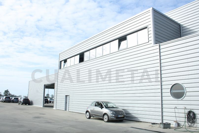 Hangar industriel modulaire  gamme ecorapid pour garage automobiles, concessionnaires, buanderies et démolition- cualimetal_1
