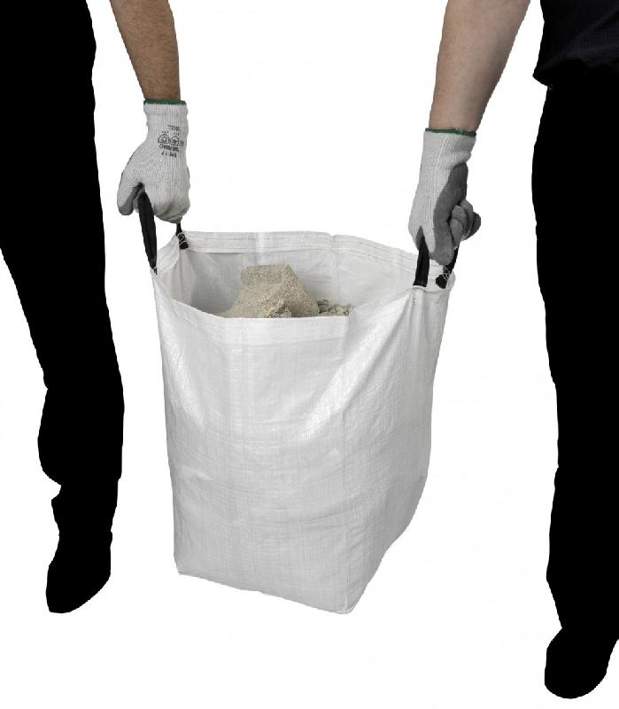Lot de 2 sacs à gravats avec poignées OCAI - Polypropylène tressé, 50 kgs / 80 litres, réutilisable_1