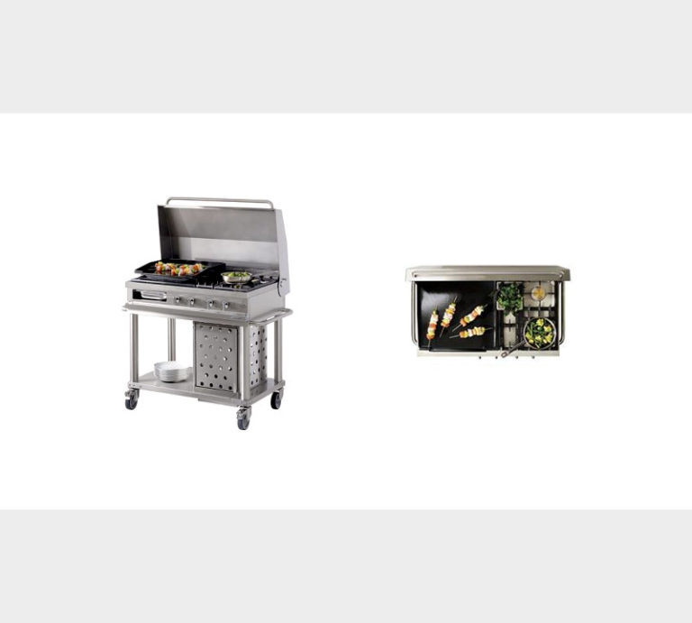 Plancha gaz sur chariot wtg 1040 plc open'cook de mobigrill : une cuisine d'extérieure modulable sur mesure et nomade_2