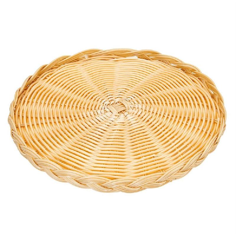 Plateau rond effet osier Ø35x3cm polypropylène - par 24_1