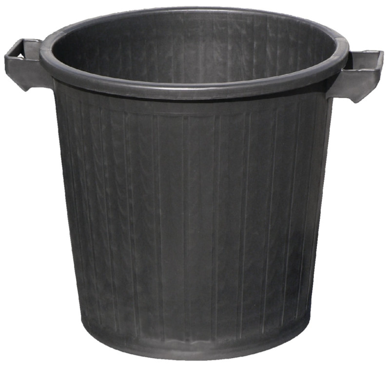 Poubelle 100l sans couvercle polyethylene basse densite noire_1