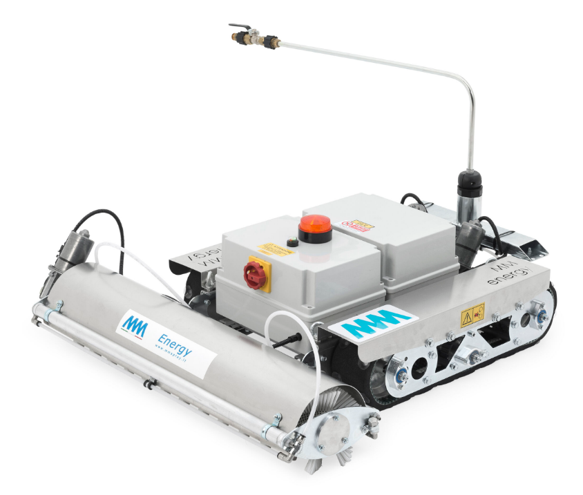 Robot de nettoyage de panneaux photovoltaïques - Brosse en nylon à rotation de 250 tr/min_1