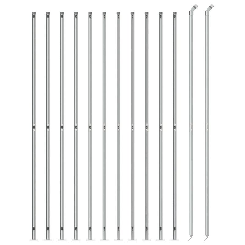 Vidaxl clôture en mailles de chaîne avec bride argenté 2x25 m 154046_1