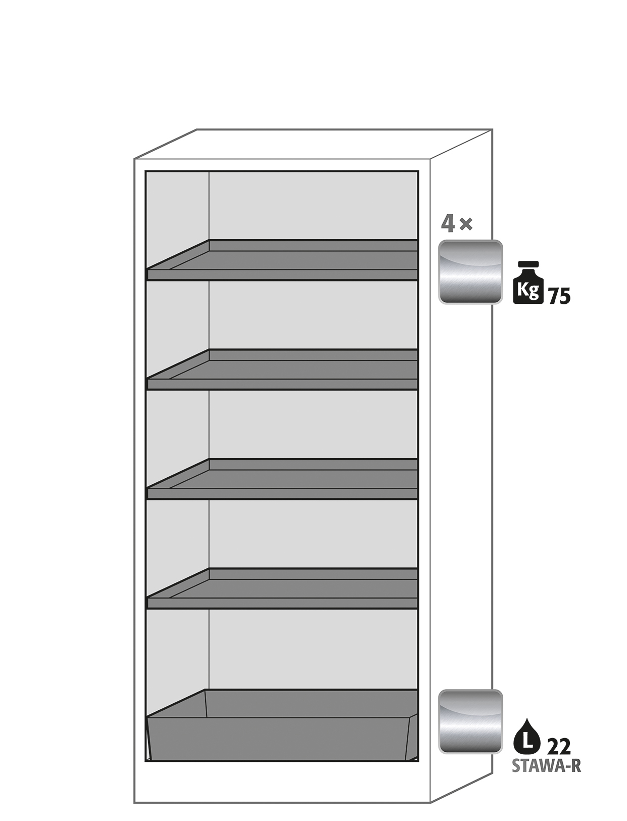 Armoire de sécurité Q-CLASSIC-90 modèle Q90.195.090 - Réf 30041-040-30050 - Stockage substances inflammables avec serrure et conformité CE_1