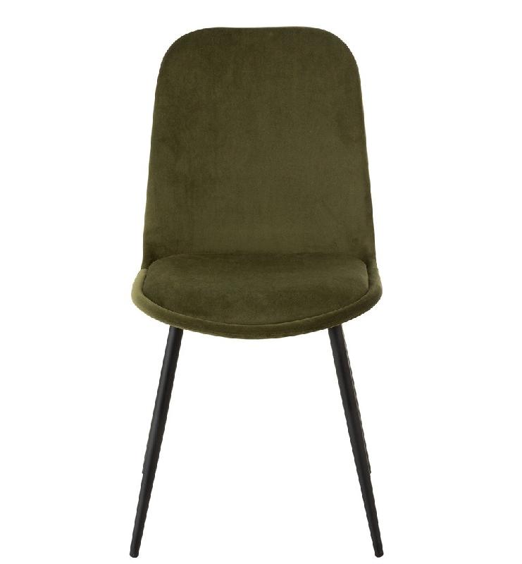 Chaise Milena vert foncé - revêtement velours et pieds en métal laqué noir - 47x86x47 cm_1
