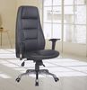 Fauteuil de bureau 122 noir - dossier haut, similicuir rembourré, base chromée et mécanisme multifonctionnel_0