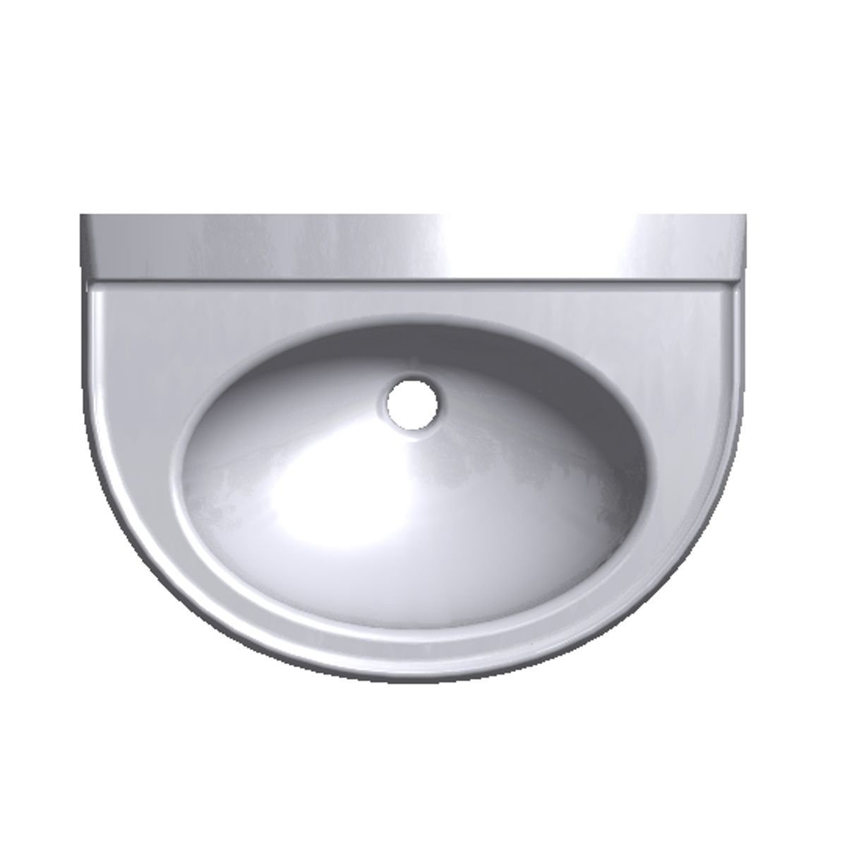 Lave-mains monobloc compact de face - 530 x 380 mm - Atout Composites - Gel Coat antibactérien_1