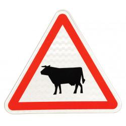 Panneau de danger A15a1 - Passage d'animaux domestiques (vache)_1