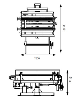 Quart de tour renvoi d’angle - Machines pour palettes - Platon - Poids : 812 kg - Dimensions et équipements_1
