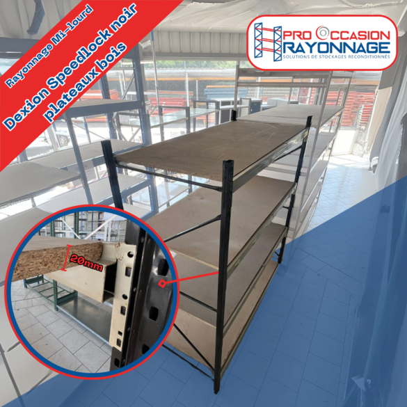 Rayonnage Mi-lourd - Noir - Hauteur 2100mm, Longueur 1800mm, Profondeur 900mm - Dexion Speedlock_1