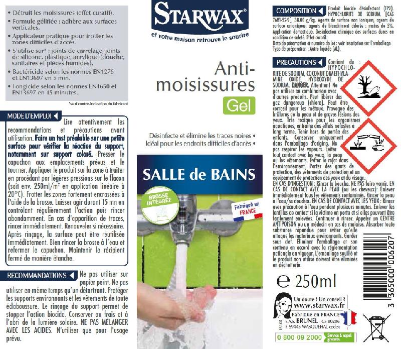 Antimoisissure gel + brosse - STARWAX 0,25 L - Désinfecte et élimine les traces noires_1