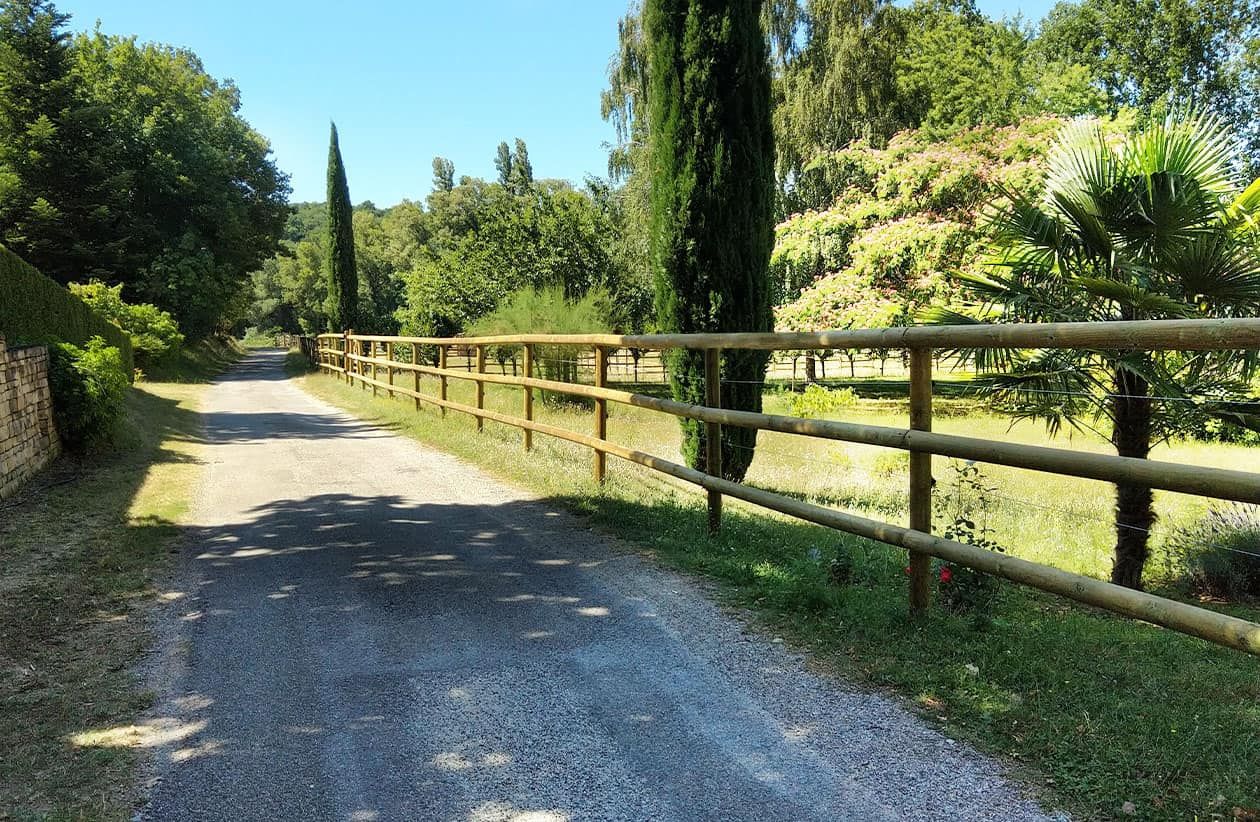 Clôture bois standard pour chevaux - horse stop - 3 demi-lices, 1m70 - ref. B12250-3 - pin sylvestre traité autoclave classe IV_1