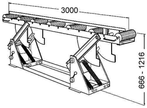 Convoyeur à rouleaux - Poinçon Macon - Réglage progressif de hauteur - 3 m - 500 kg_1