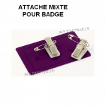 Pince clip avec épingle et porte-badge - PVC rigide transparent - 40 x 75 mm - Lot de 50_1