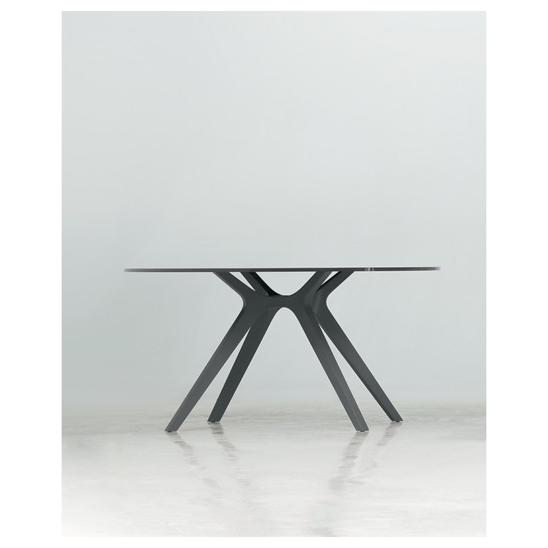 Table de réunion DR - fabricant Frezza - bois ou verre - structure en noyer massif_1