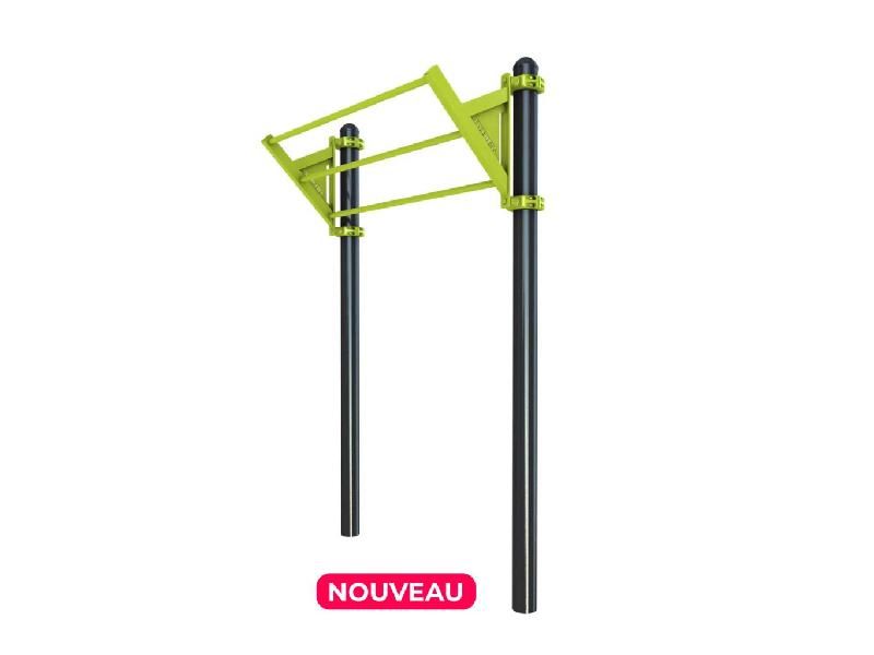 Triple barre en dévers  - Gamme Street Workout DAMAPRO_1