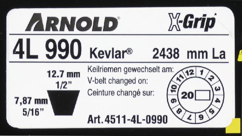 Courroie trapézoïdale X-Grip V - Type 4L990_1