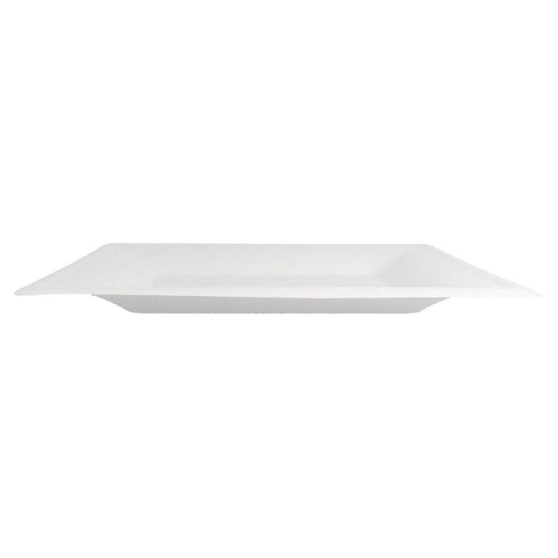 Assiette carrée bagasse blanche 26,2x26,2x1,4cm - par 500_1