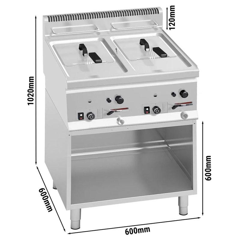 Friteuse à gaz professionnelle 2x8 litres sur meuble_1