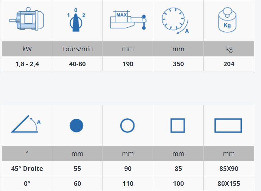 New 350 - tronçonneuse fraise scie manuelle - macc france - diamètre 110mm_1
