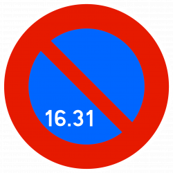 Panneau de stationnement B6a3 - Interdiction de stationner du 16 au 31 du mois_1