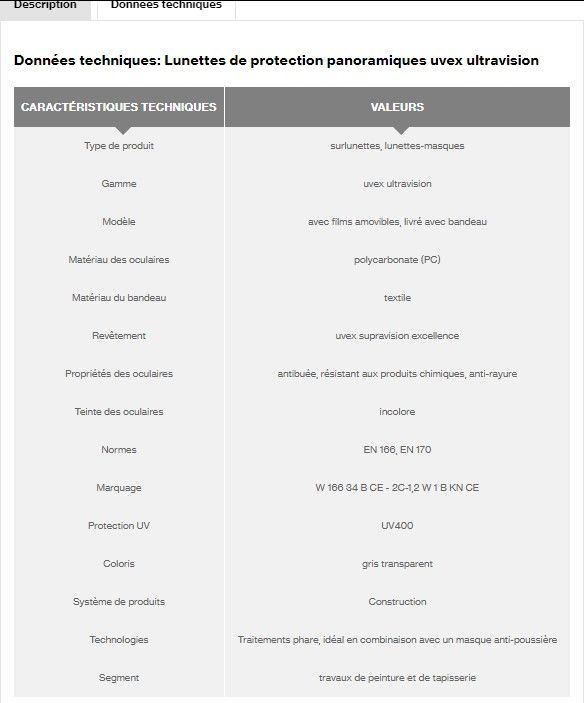 9301813 - Surlunette de protection panoramique UVEX Heckel - Teinte des oculaires : incolore - Anti-buée et résistante aux rayures_1