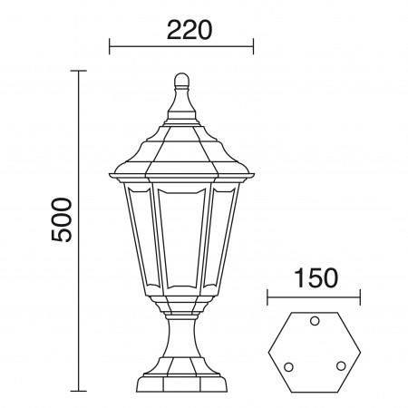 Borne lumineuse classique DOPO Clic-Clac 6 - IP44 E27 42W - Finition Noir_1