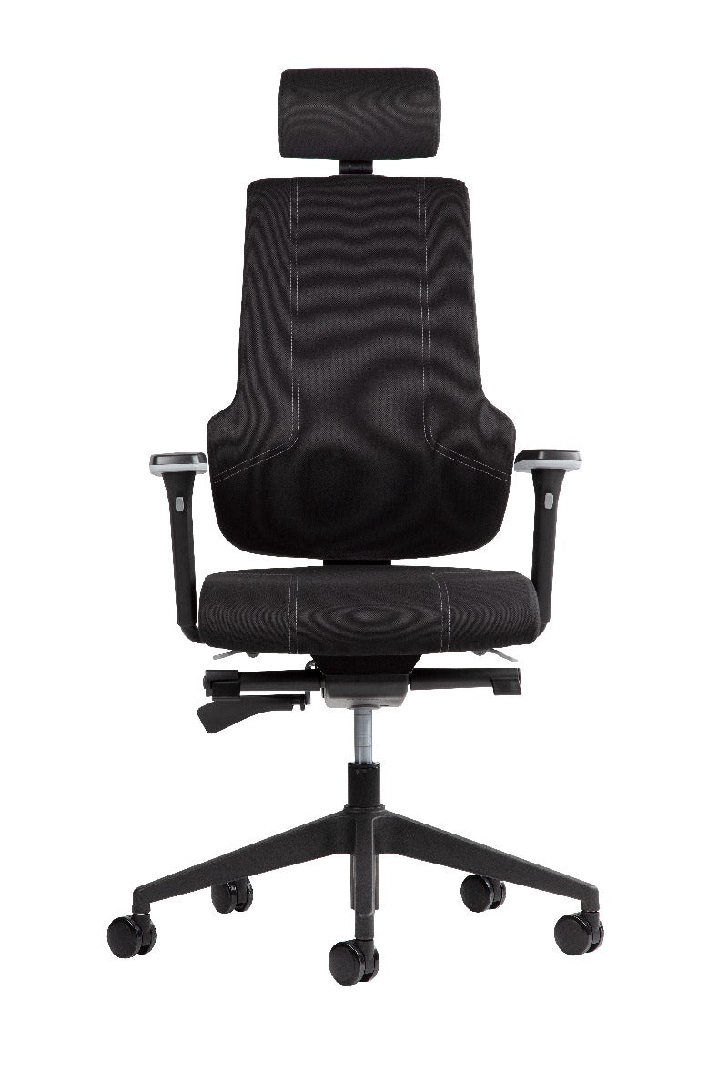 Chaise de bureau ergonomique et professionnelle - THECHAIR avec appui-tête réglable en option, soutien lombaire et accoudoirs 4D_1
