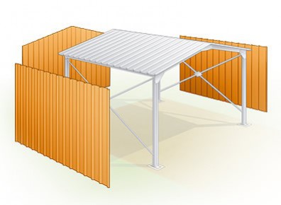 Garage simple métal / 30 m² / toit double pente / porte sectionnelle latérale / 6 x 5 x 3.8 m_1
