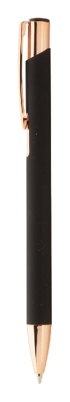 Stylo à bille en aluminium recyclé - finition caoutchoutée et détails rose doré - spécial gravure laser miroir_1