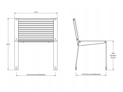 Chaise SQUARE Stratifié compact_1
