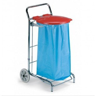 Chariot porte sac poubelles 110l a 130l couvercle+pedale (0708077)_1