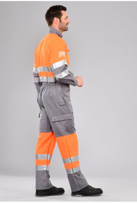 Combinaison multirisques atex haute visibilité orange fluo réf.            650*atx_1