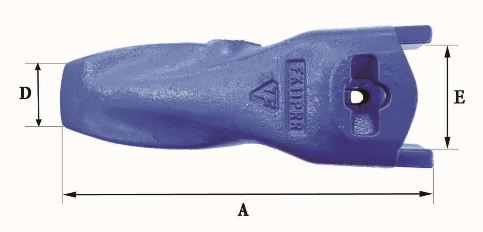 Dents de godet Fastkey FK11 PR-R - 24,5kg - Dimensions A 450mm, B 173mm, C 12mm, D 74mm, E 115mm_1
