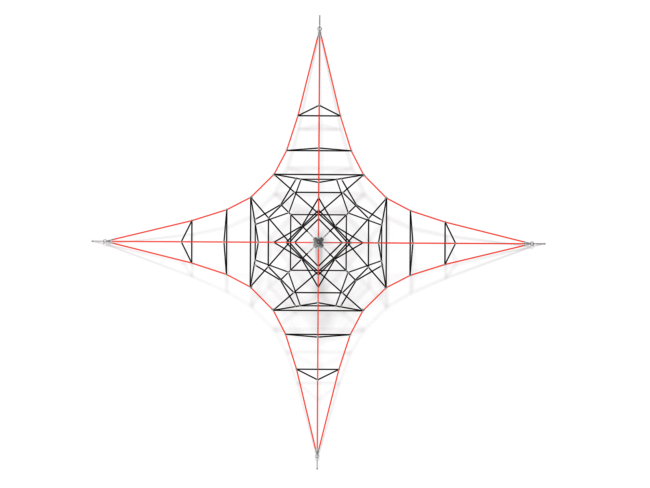 Structure de jeux en cordage Acrobatic BU9106 - acier galvanisé peint - dimensions 6x6x4m_1