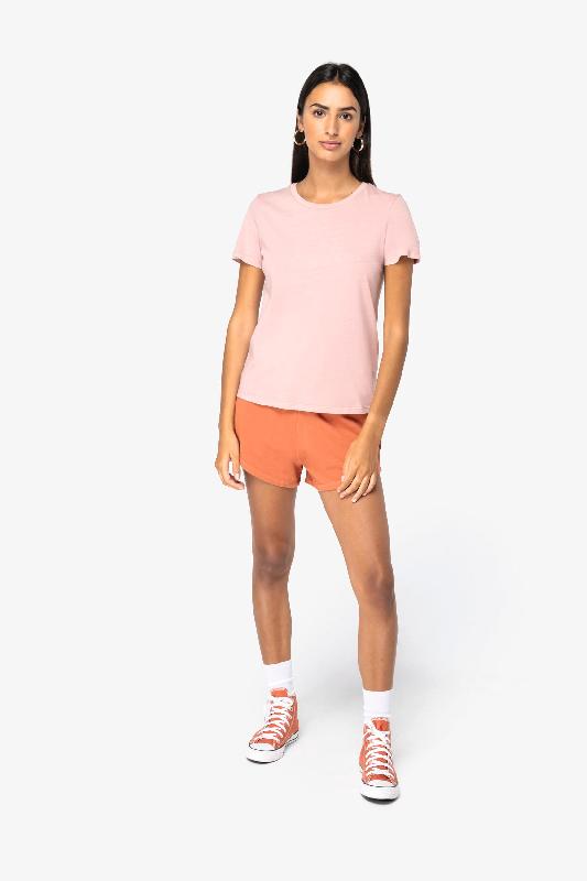 T-shirt écoresponsable délavé pour femme - 100% coton biologique - Réf : NS316_1