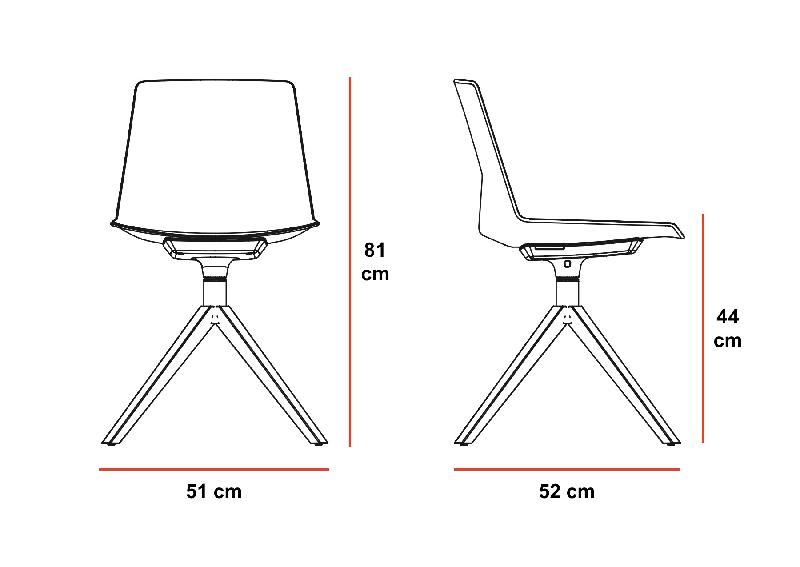 Chaise de réunion CLUE pied bois - Offisit - Gris_1