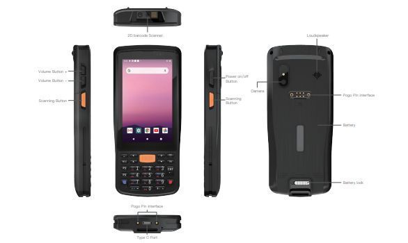 Terminal mobile durci 4 pouces Android 11 - StrongPad - PDA logistique / traçabilité - 16h d'autonomie_2