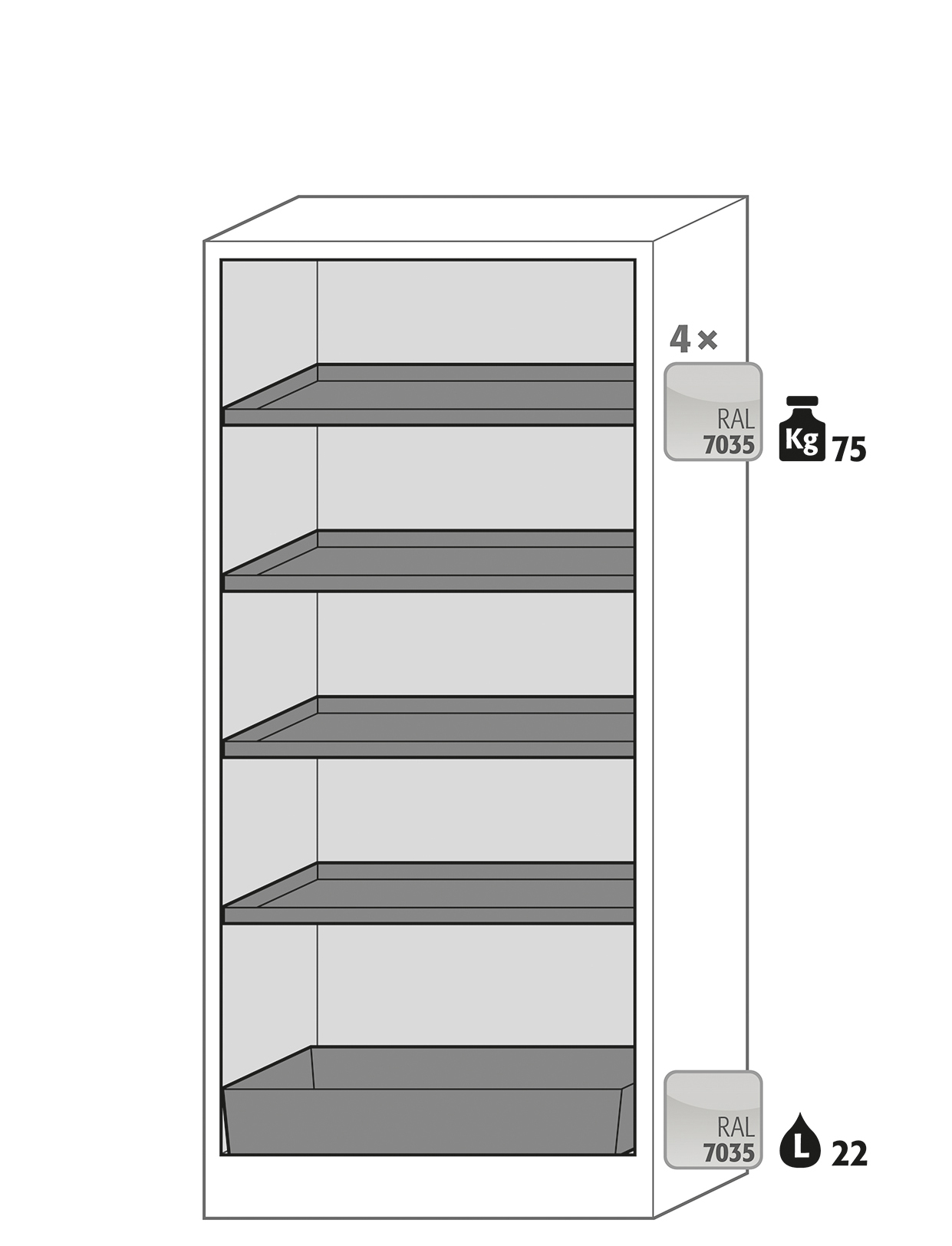 Armoire anti-feu de sécurité Q-PEGASUS-90 modèle Q90.195.090.WDAC - Réf 30042-050-33625 - Type 90, conforme NF EN 14470-1_1