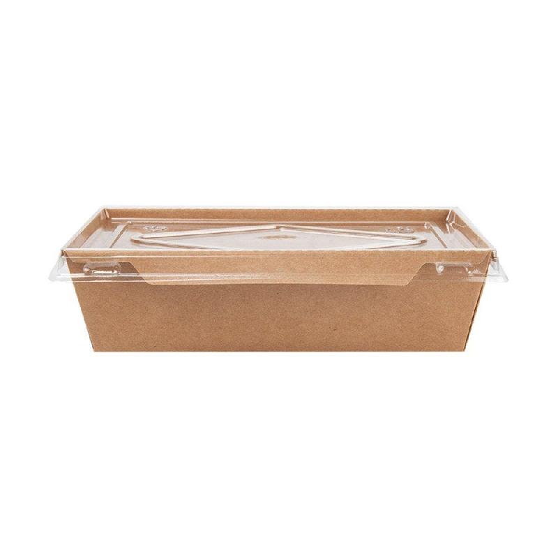 Barquette Kraft + couvercle PET 700cc 17x11,8x4,5 - par 50_1