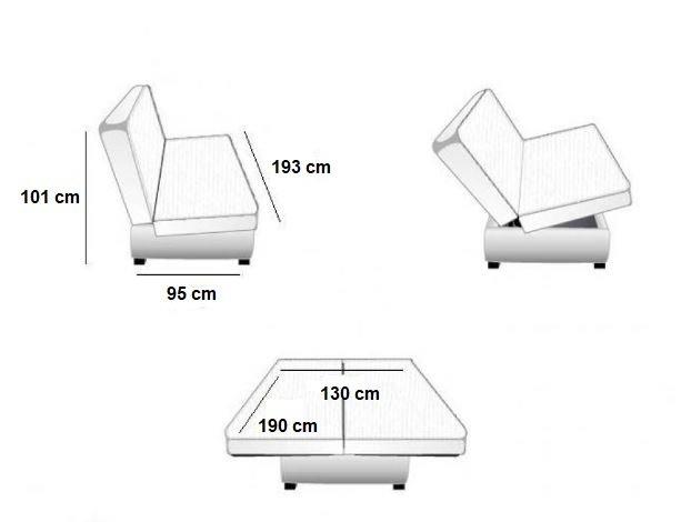 Clic Clac Convertible Bologne 130x190 cm - Matelas Confort Bultex - Bleu avec Coussins Gris_1