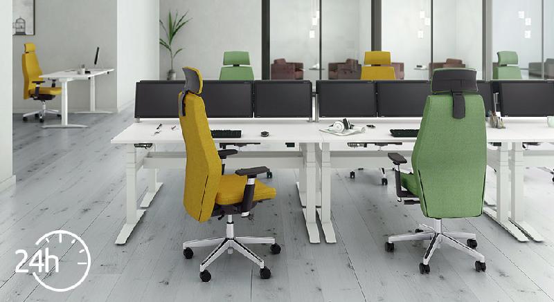 Fauteuil de travail Solid - siège 24h confortable et résistant avec têtière mobile et accoudoirs réglables - ADC_1