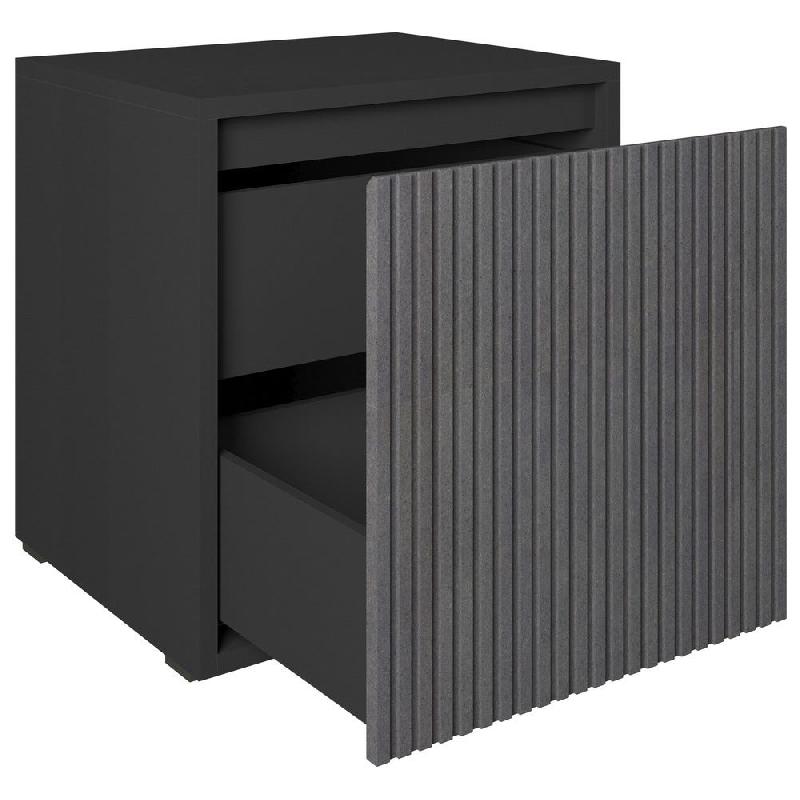 Meuble Vertigo T01 2 tiroirs à l'anglaise MDF noir et noir 60x47x60 cm_1