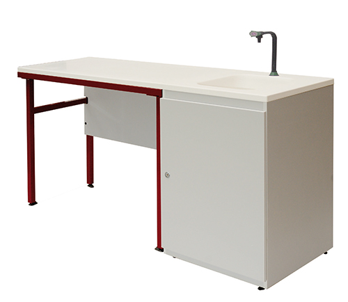 Plot technique en varicor - profondeur 750 mm - Réf PTEVP-2 - BIOLAB - Paillasse humide avec cuve monobloc et modularité_1