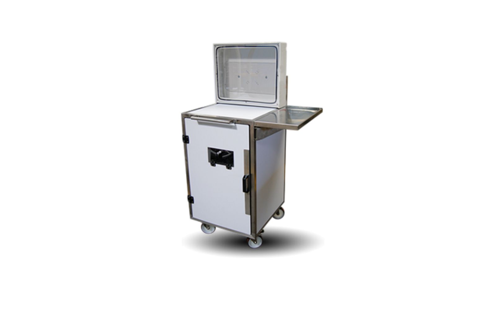 Powertec Agro - Chariot informatique mobile en inox pour industries agroalimentaires - L600 x P610 x H1015 mm_1