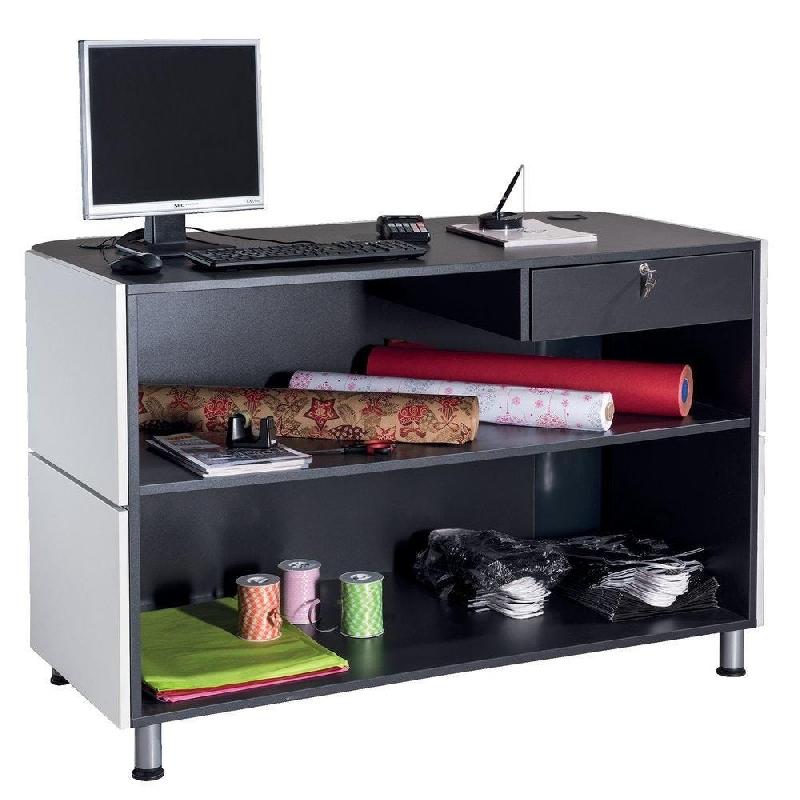 Structure comptoir L136xP68xH93cm Mega Banko - Large surface de travail et espace de rangement - Anthracite_1