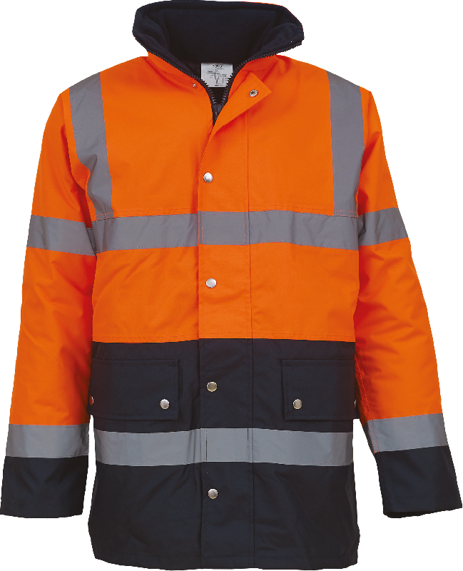 Veste de sécurité bicolore haute visibilité Yoko - Réf: YHVP302 - Normes EN ISO20471:2013 et EN343 - Hi Vis Orange/Navy ou Hi Vis Yellow/Navy_1