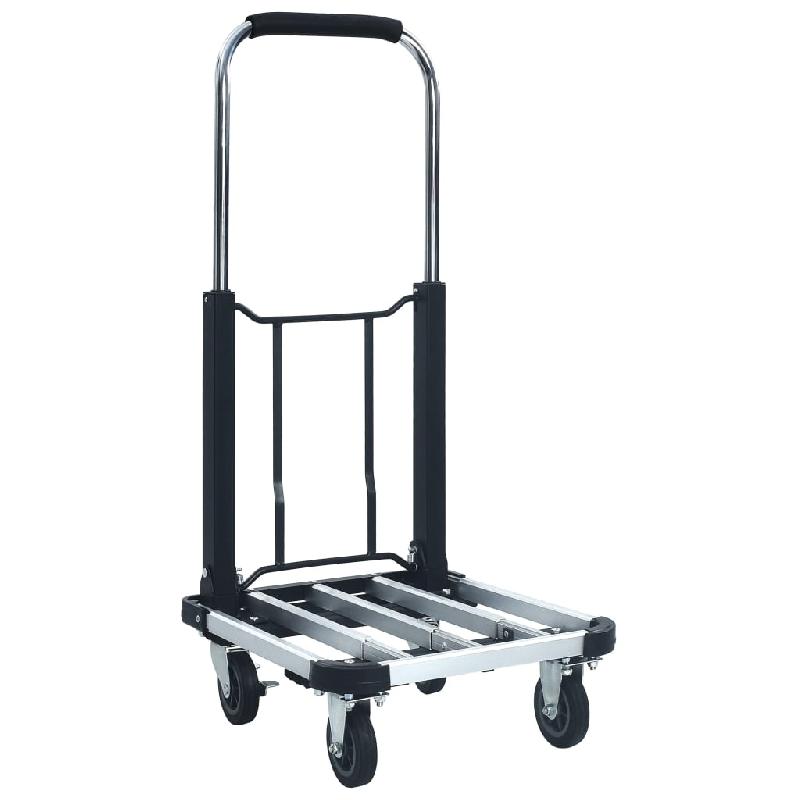 Vidaxl chariot de transport pliable 150 kg aluminium argenté 146448_1