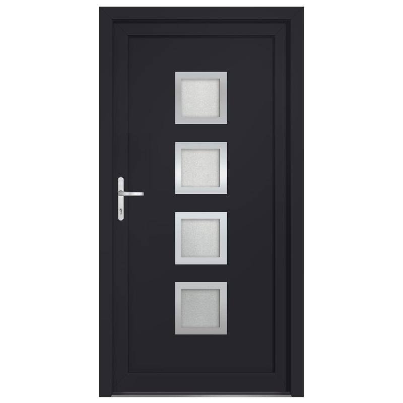 Vidaxl porte d'entrée anthracite 98x190 cm pvc 3187850_1